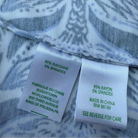 Lilly Pulitzer Blue and White V-Neck Mermaid Tail Print Dress Size 4 - Picture 15 of 15